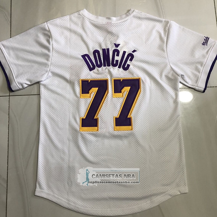 Camiseta Manga Corta Los Angeles Lakers Luka Doncic NO 77 Blanco